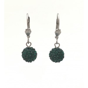 Dark green shiny earrings